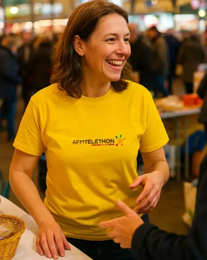 T-shirt jaune 100% coton